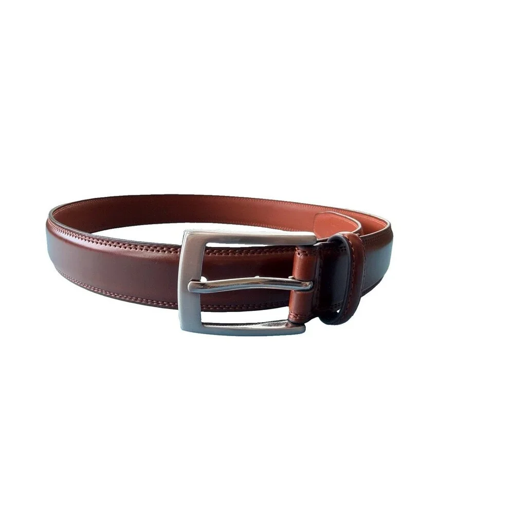 Milorde Men's Size 32 Brown Genuine Leather Dress Belt